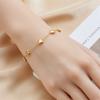 DIEYURO 316L Stainless Steel Gold Color Heart Love Bracelet For Women Girl Fashion Bangles Rust-proof Jewelry Lady Holiday Gift