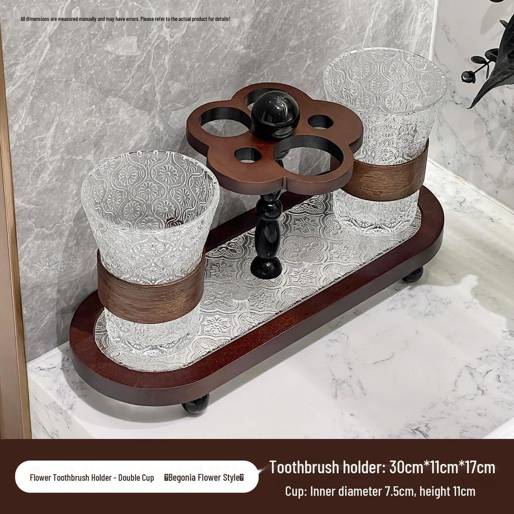 Chinese Style Electric Toothbrush & Storage Rack Set with Mouthwash Cup