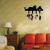 Metal Wall Key Holder with Cat Silhouette Heavy Duty Key Hooks for Entryway Kitchen Garage Storage