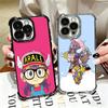 Arale S-Slump Anime Plating Phone Case For Iphone 16 17 Pro Max Air 16E 14 15 Plus 12 13 Mini Anti-Fall Airabag Cover