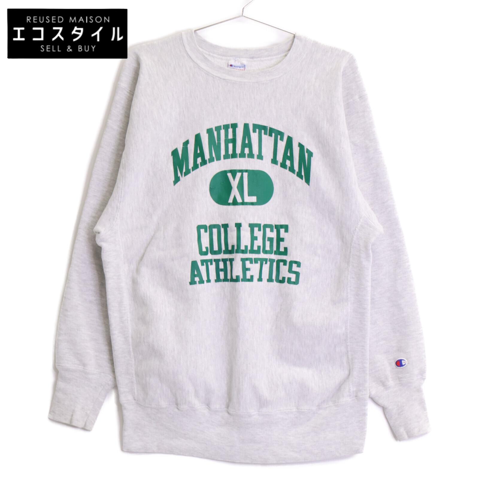 

Champion 90 s MANHATTAN Reverse Weave Sweatshirt with Embroidered Tag tops XL grayUsed
