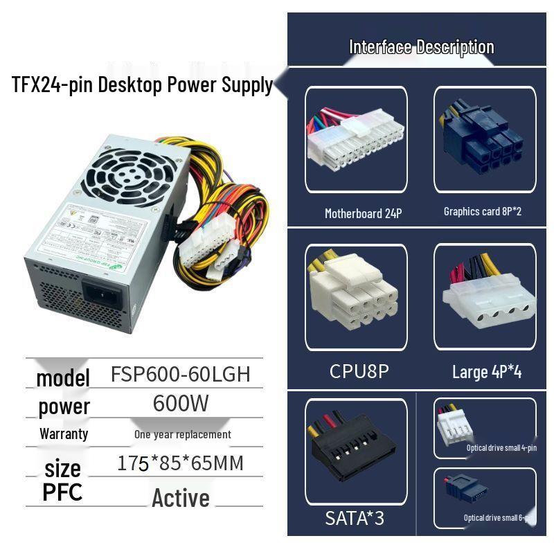 Carcasă Compactă Mini MATX pentru PC Desktop cu Sursă de Alimentare TFX și Suport pentru Placă Grafică de Înălțime Medie