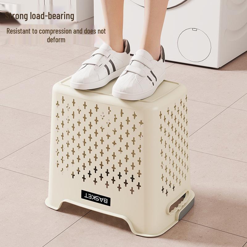 Large Capacity Plastic Laundry Basket - Handheld Dirty Clothes Hamper for Bathroom and Household Storage