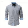 Camicia da uomo a blocchi di colore, vestibilità slim, manica lunga, traspirante, per il lavoro