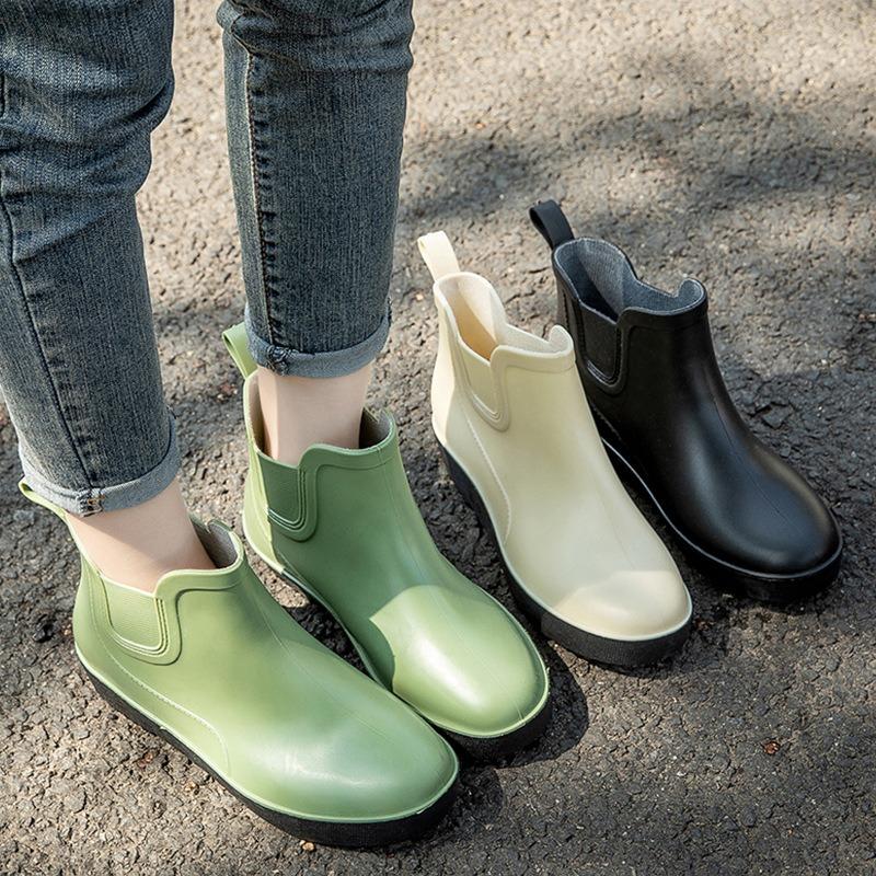 Fashion Short Waterproof Shoes Rain Shoes Adult Outdoor Work Rain Boots Women's Casual Wear-resistant Non-slip Rubber Shoes