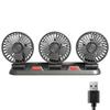 3 Heads Car Fan Portable Air Cooling Fan Silent Electric Fan 360 Degrees  Rotation with 2 Wind Speed Phone Number