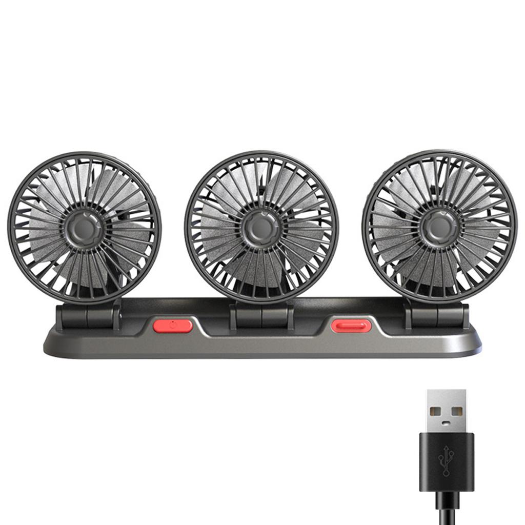 3 Heads Car Fan Portable Air Cooling Fan Silent Electric Fan 360 Degrees  Rotation with 2 Wind Speed Phone Number