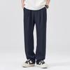Summer New Wide-leg Drape Double-pleated Small Trousers Men's Daily Commuting Loose Straight Casual Long Pants