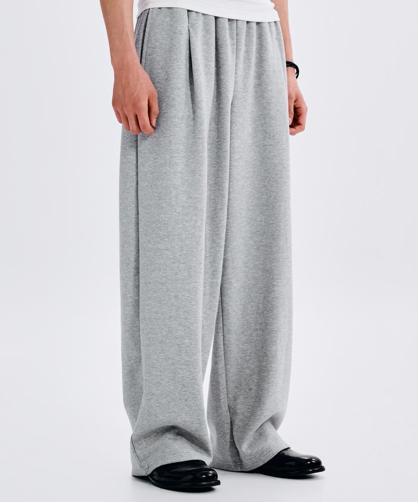 TAKEASY Dual Pocket Wide Sweatpants (Melange Grey)