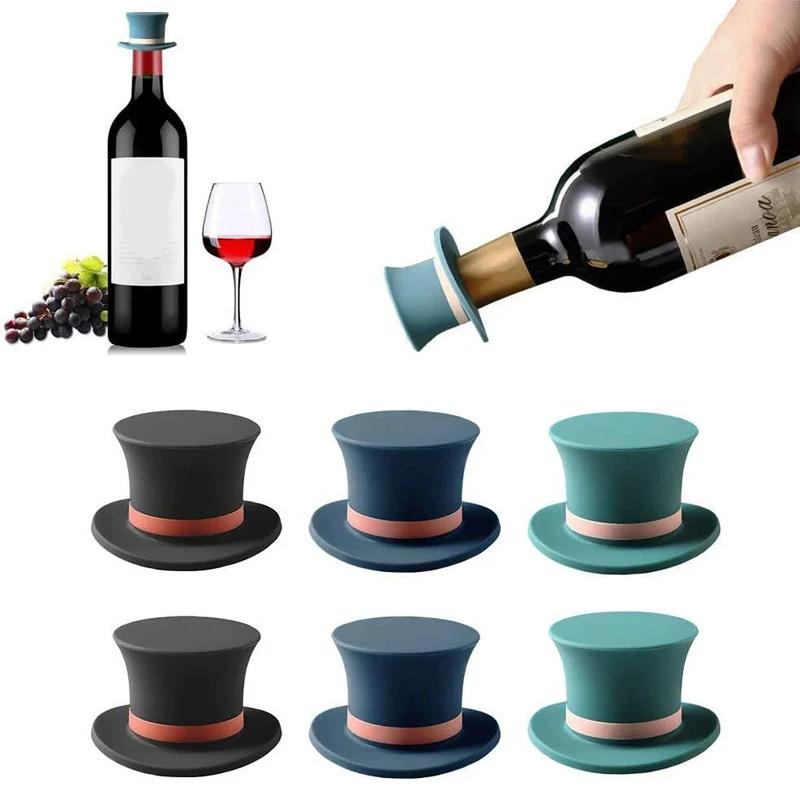 Silicone Wine Beer Champagne Bottle Stopper Reusable Leakproof Vacuum Sealed Cork Plug Cap Universal Fit Bar Kitchen Accessories