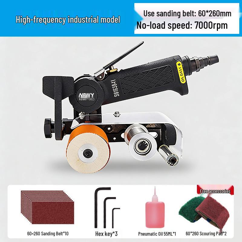 Pneumatic Stainless Steel Belt Grinder for Wire Drawing and Rust Removal