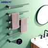 Bathroom Electric Heated Towel Rail Warmer Digital Display Temperature Time Control Smart Home Concealed Bar 304 Stainless Steel
