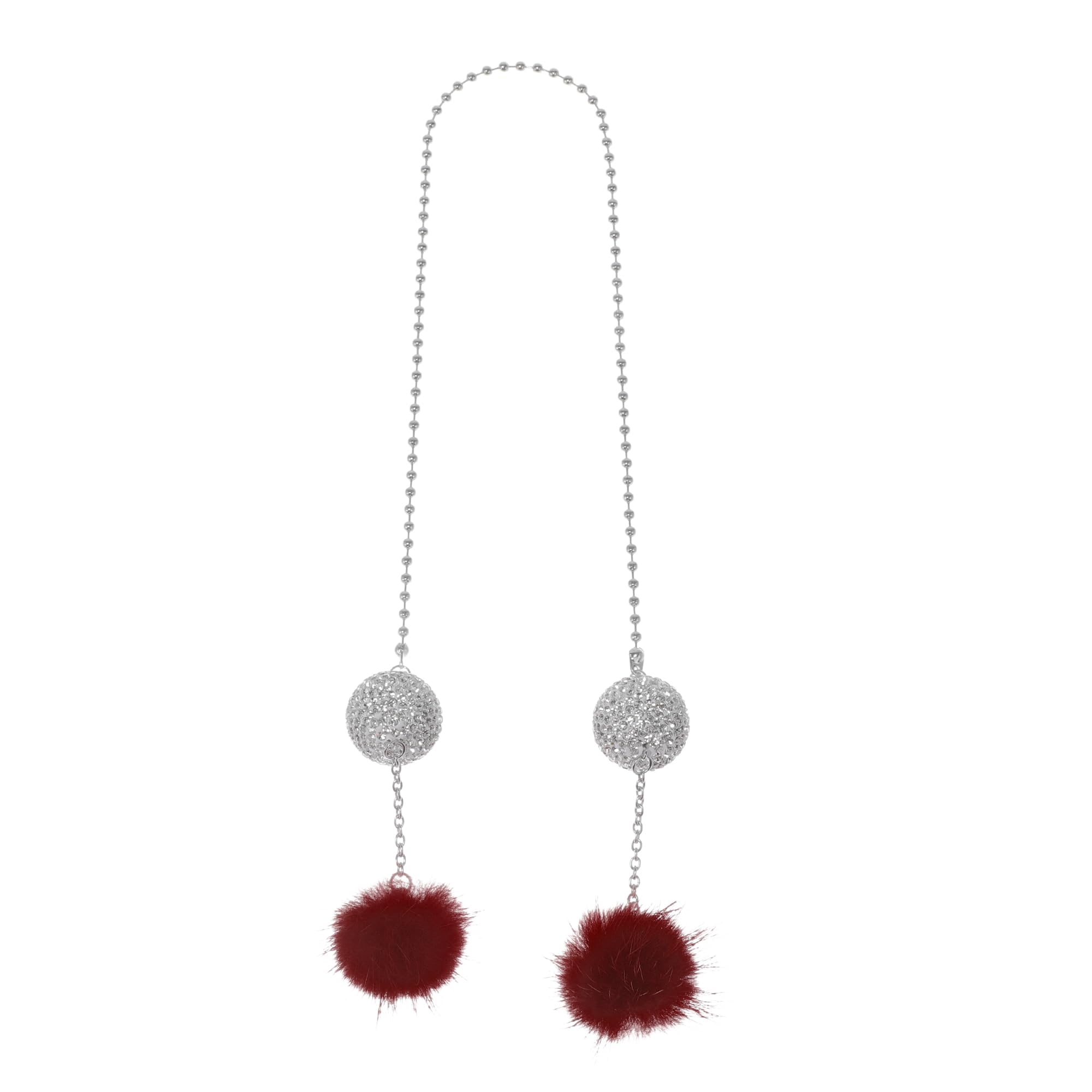 Partuto 1 шт. Искусственный Хрусталь 2 Шарика 2 Шарика Столбик Зеркало Сиденья Автомобиля Подвеска Аксессуары Автомобильный Подвесной Орнамент Красный