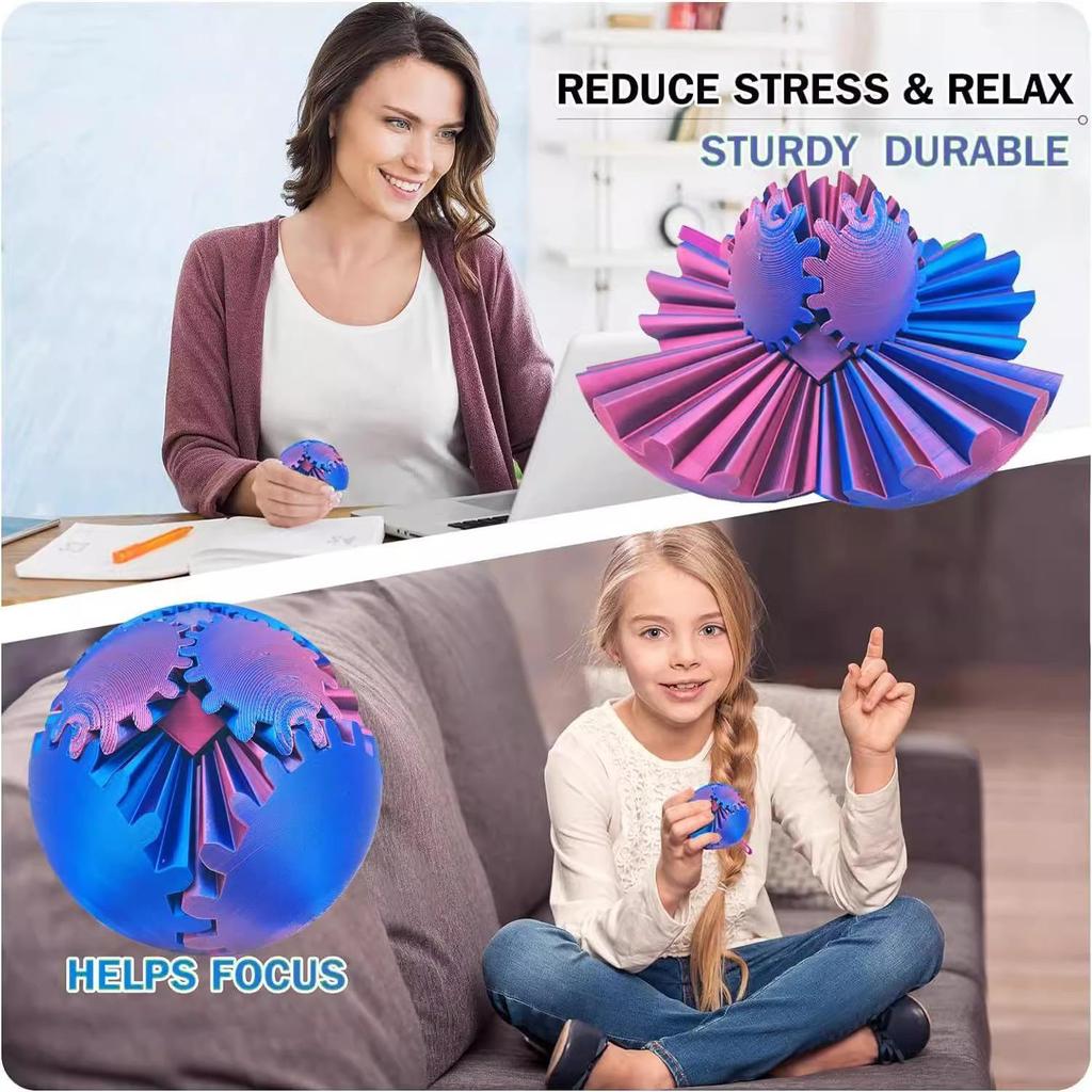 3D Colorful Gear Ball Figurine: Rotating Creative Toy for Kids