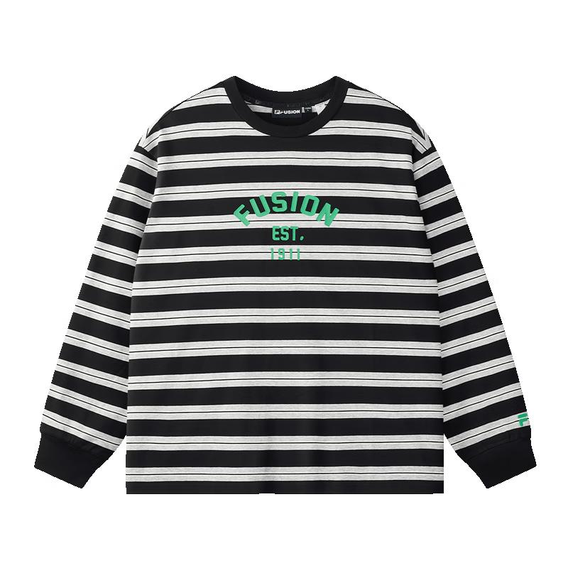 Fila FUSION Unisex Striped Pure Cotton Long-Sleeve T-Shirt