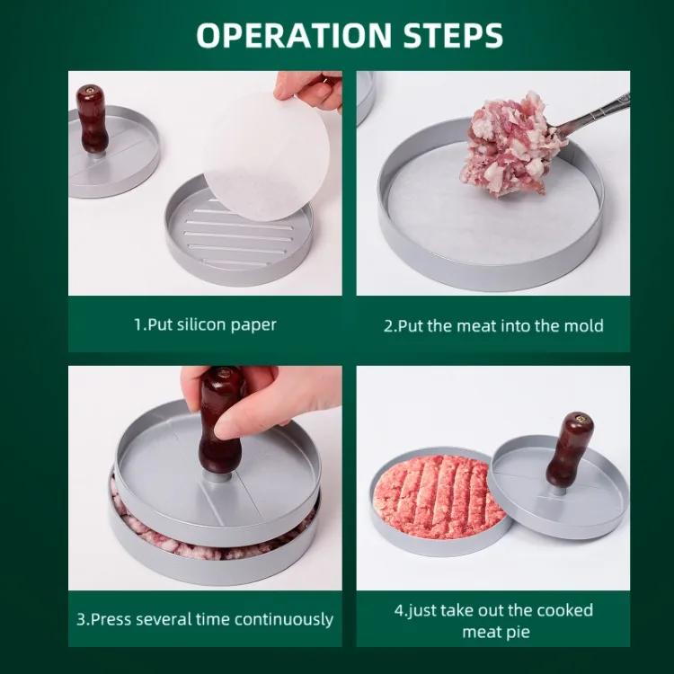 Прес для бургерів з нержавіючої сталі з антипригарним покриттям для ідеальних м'ясних котлет та тонких бургерів