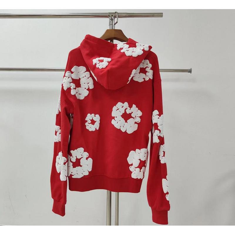 450G Heavyweight Foam Cotton Flower Hoodie - DENIM TEARS.