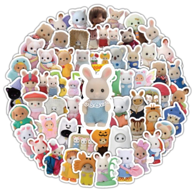 103Pcs Cartoon Sylvanian Families Cute Creative Decorative Stickers