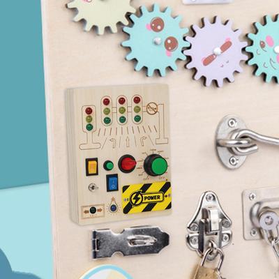 Lights Switch Busy Board Toy with Buttons, Handcraft for 1+ Year Old Kids Children Fine Motor