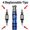 Detail Repair Tap Down Pen with Metal Body and Three Contact Heads for Vehicle Panel Finishing, Storage and Routine Workshop Use Carry