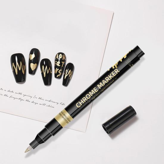 Set Penne per Nail Art per Unghie Gel Fai da Te Pennarello per Nail Art Disegno Pittura Penna Liner Punta 0,5 mm Asciugatura Rapida Kit di Strumenti per Manicure da Casa Salone