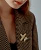 Bonbeau Airplane Pearl Gold Brooch