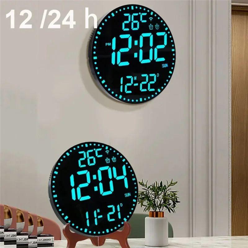 A74E-Digital Electronic Clock Calendar Wall Clock Living Room Decorative Wall Hanging Colorful Smart Clock