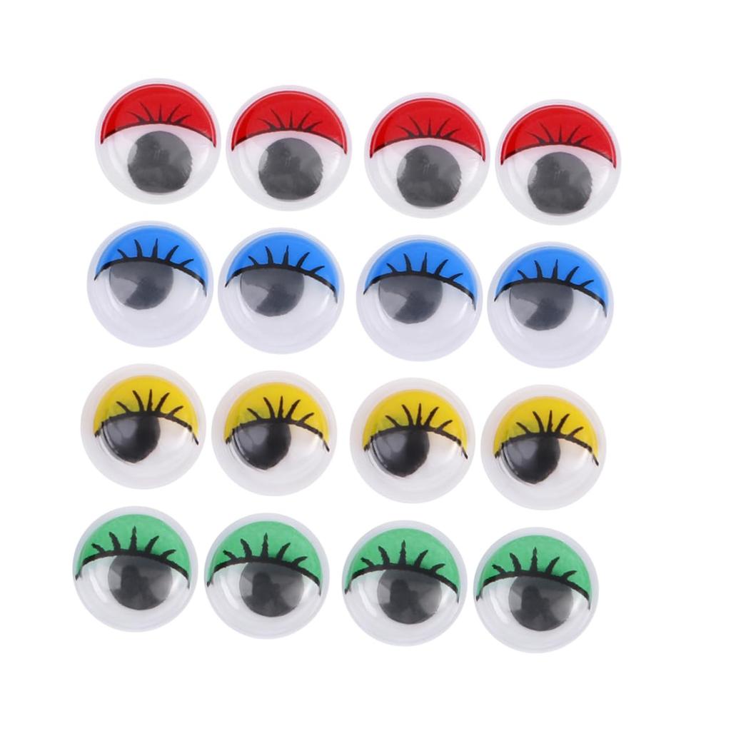 HOODANCOS 100pcs Wiggly Eyes Animal Stickers with Eyelashes for Moving Eyes, DIY Cartoon Eyes Accessories for Playsets, DIY Animal Eyes, DIY Crafts,