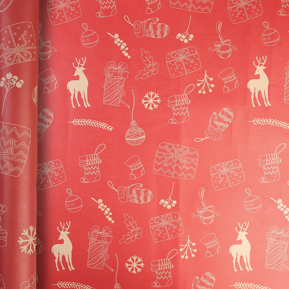 10/1PCS Christmas Wrapping Paper Vintage Kraft Festival Gift Wrap with Xmas Tree Snowflake Patterns for Present Packing Decor
