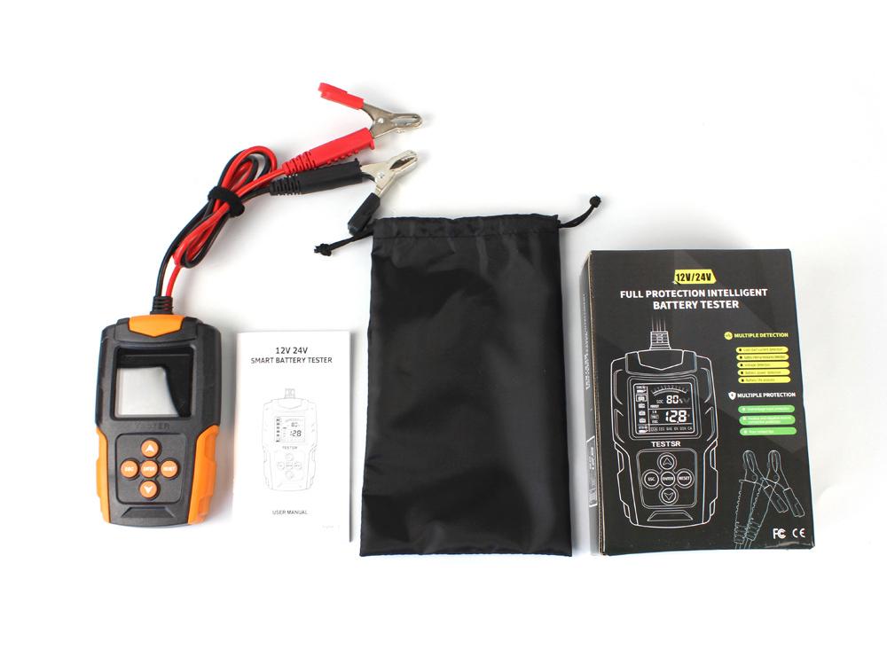 12V/24V Lithium Car & Motorcycle Battery Tester with CCA & Resistance Analyzer