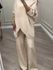 New Arrivals Women's Solid V-Neck One-Button Ruched Knitwear Set Two Piece Outfit