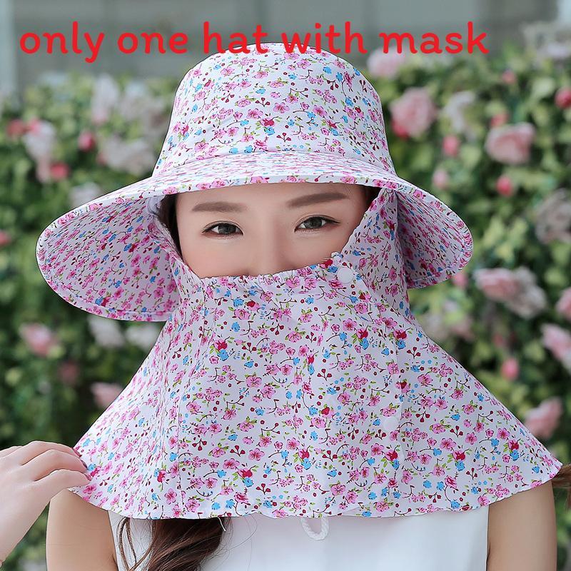 

Sun Protection Wide Brim Sun Hat For Women With Face Cover For Beach And Gardening Style A