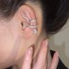 Kupfer Inlay Zirkonia Clip Ohrringe für Damen Silberbeschichtet Kreuz Schneeflocke Ohne Piercing Ohr Manschette Mädchen Schmuck