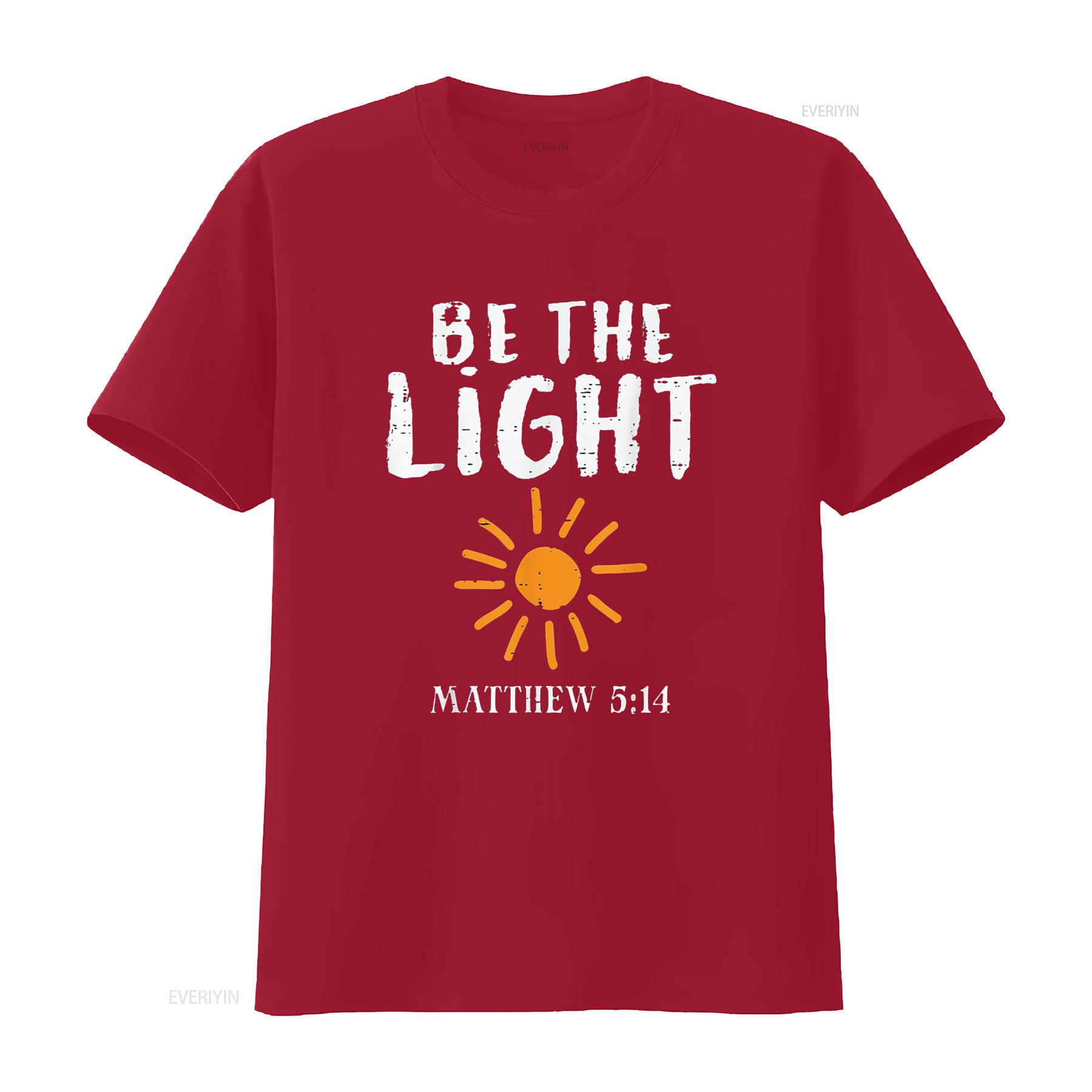 Be The Light Sun Matthew 5 14 Bible Christian Print Women s T Shirt Unique and Comfortable vintage Washed Top For Everyday Wear S