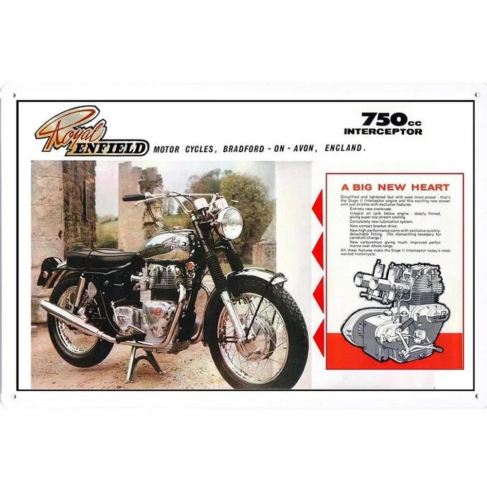 Letrero Metálico Vintage Indian Motorcycle Decoración Garaje Pub 20x30cm