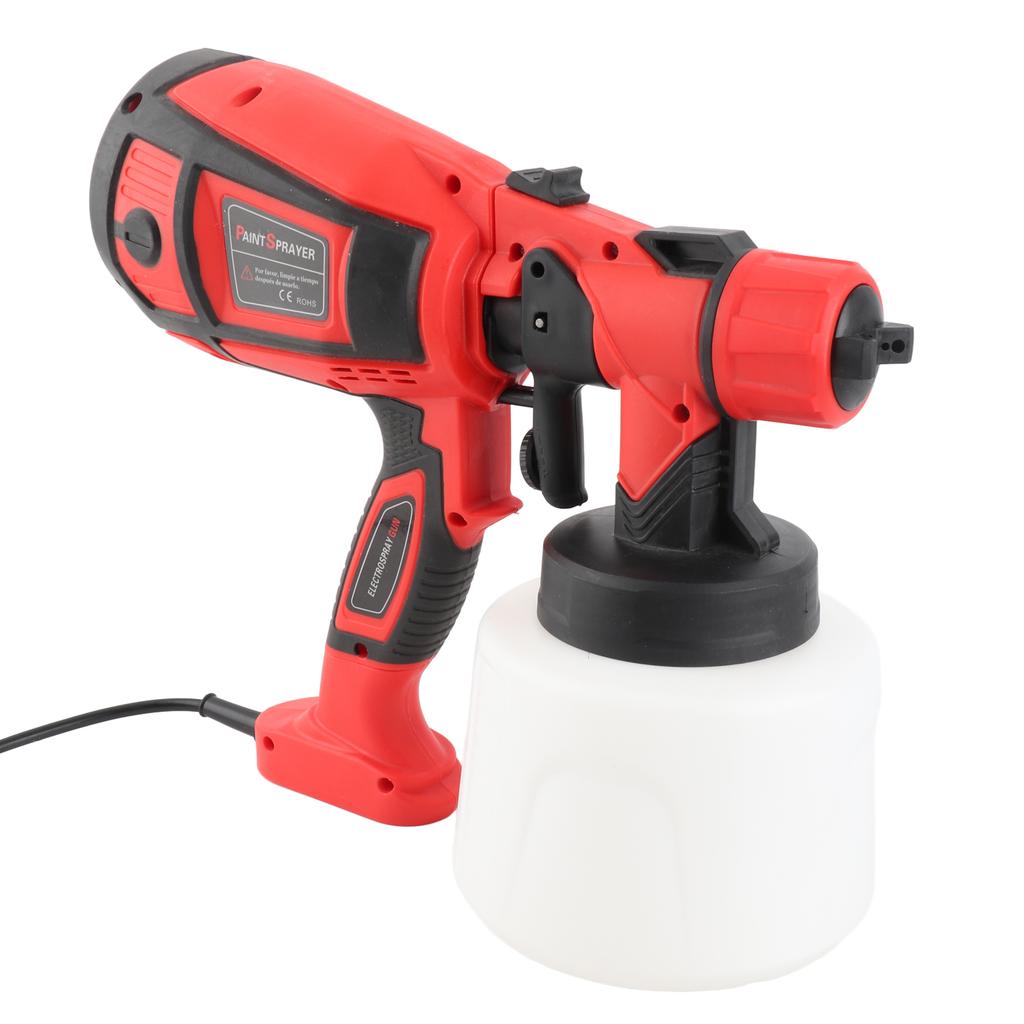 Paint Sprayer 850W HVLP Electric Spray Paint Gun 1400ml Container with 6 Copper Nozzles 3 Spraying Effects