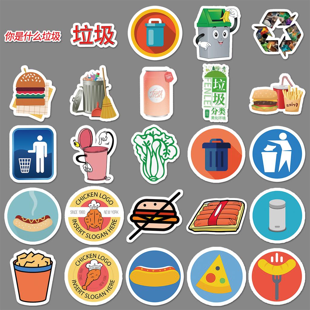 54 Bilder von Urbaner Müllsortierung Graffiti Kreativer Koffer Roller Fahrrad Fahrrad Auto Handy Wasserdichte Aufkleber