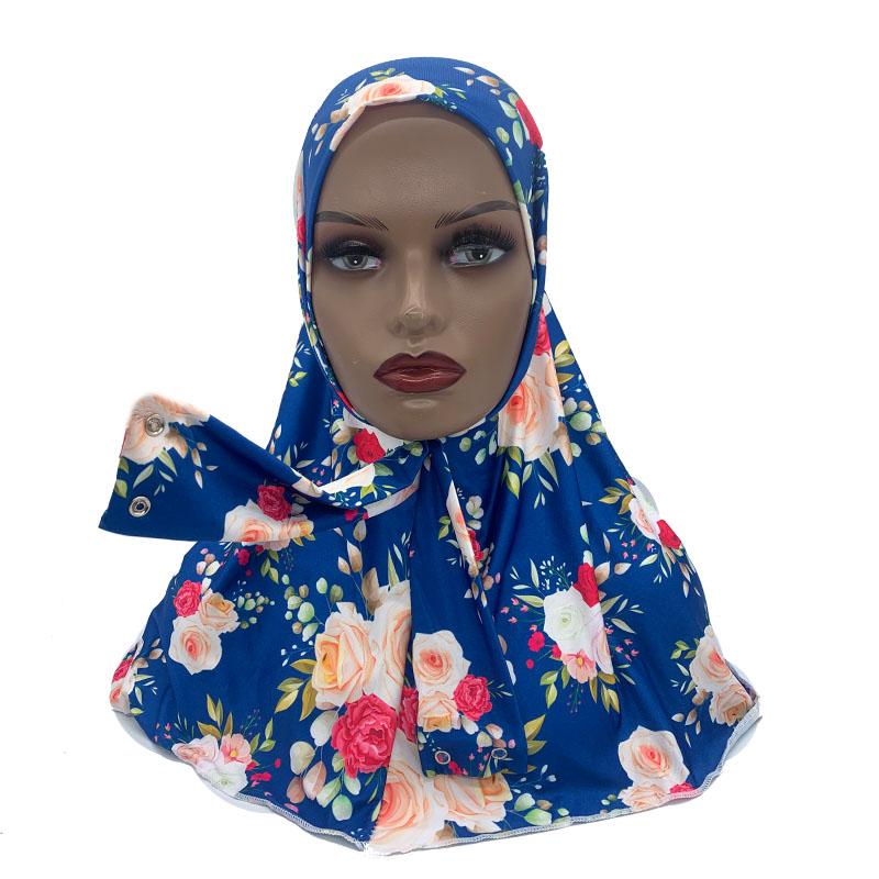 Snap Fastener Neck Head Full Cover Instand Hijab for Muslim Women