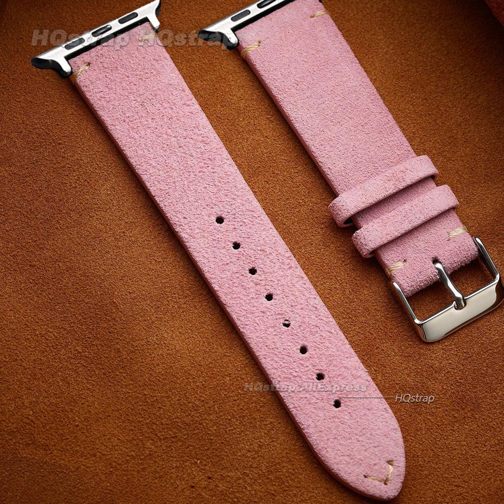 

Замшевый мягкий ремешок для Apple Watch Band 45 мм 44 мм Ultra2 49 мм Браслет для Iwatch Series 9 8 7 6 5 SE 40 мм 41 мм Ремешки, сшитые вручную Ultra2 45mm 49mm розовый