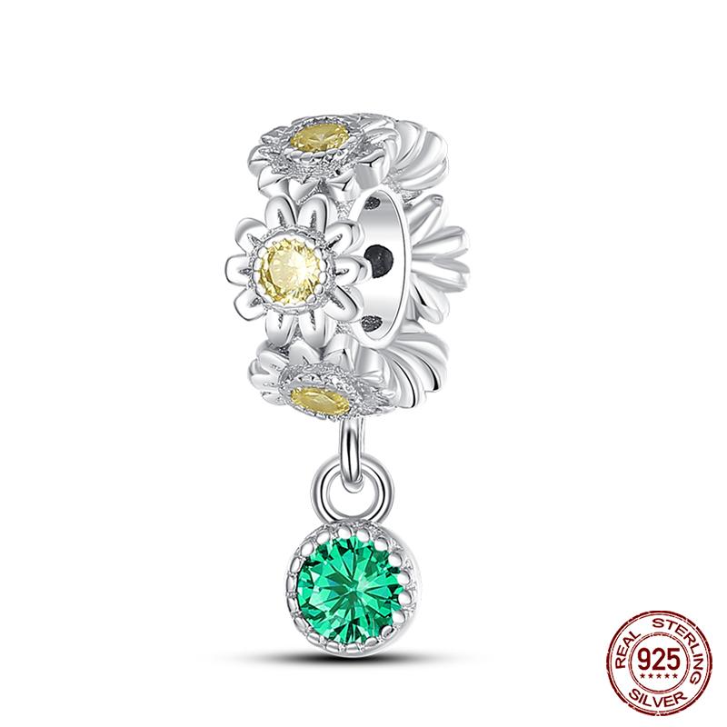 Copper Fashion Golden Sunflowers Heart Charms Beads Fit Qikaola Original Bracelets Luxury Party Diy Jewelry