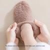 5-1 Pairs Winter Thick Coral Fleece Floor Socks, Men's and Women's Home Anti Slip Socks, Solid Color Boat Socks, Autumn and Winter Sleep Socks