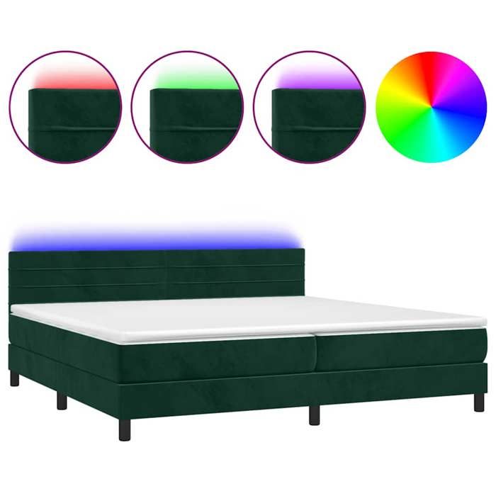 Maison Exclusive - Sommier à lattes de lit avec matelas LED Vert foncé 200x200 cm