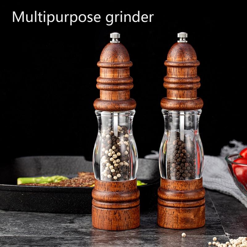 Wooden Spice Grinder Manual Salt And Pepper Grinder Set Cute Organic  Sustainable Wood Salt Pepper Mill Grinder