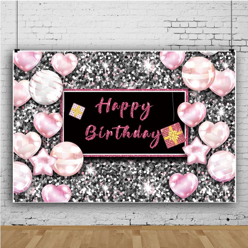 Grattis på födelsedagen Bakgrund Banner Bakgrund Tyg rekvisita Party Dekorera