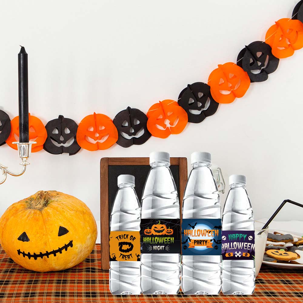 Skull Halloween Water Bottle Labels Bone Halloween Party Supplies  Household