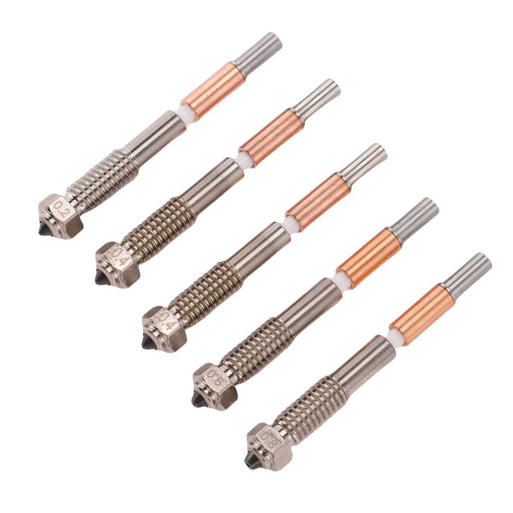 5 ks Bimetalické trysky extruderu pro 3D tiskárnu Pasují na QIDI Plus4 Integrované 0,4 mm 0,2 mm 0,6 mm 0,8 mm