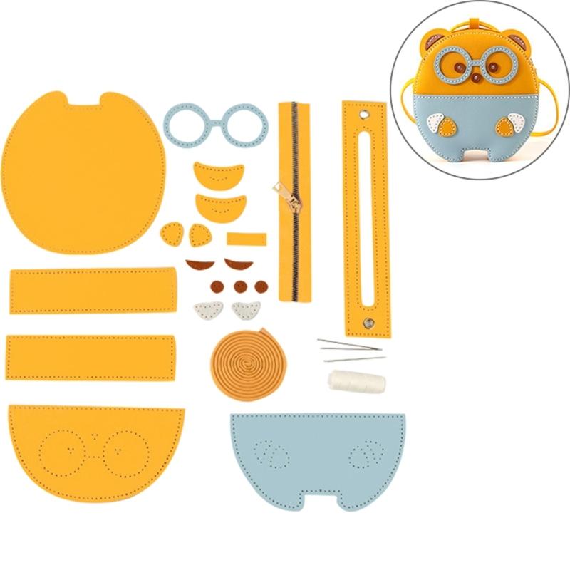 DIY Bear Crossbody Bag Making Complete Set Cute Bear Shoulder Bag Making Materials Kits Sewing Craft Tool Birthday Gift