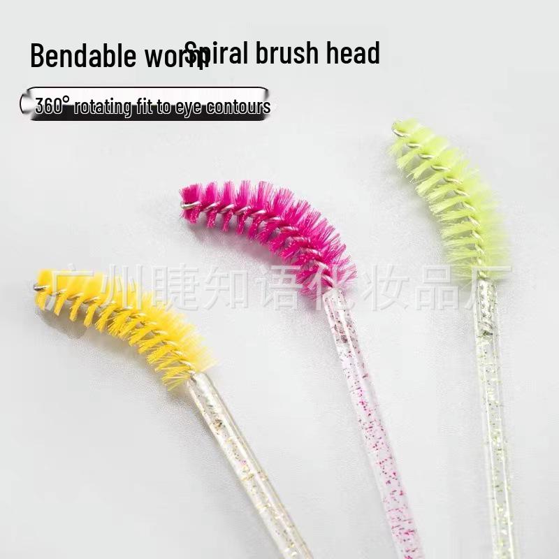 50-Pack Disposable Eyelash and Eyebrow Brushes - Grafting Tools & Curling Comb Spiral
