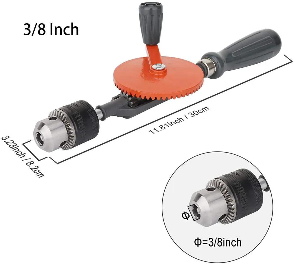 Multi-function Hand Crank Manual Drilling Tool Wood-plastic Double Gear Wood Puncher Set
