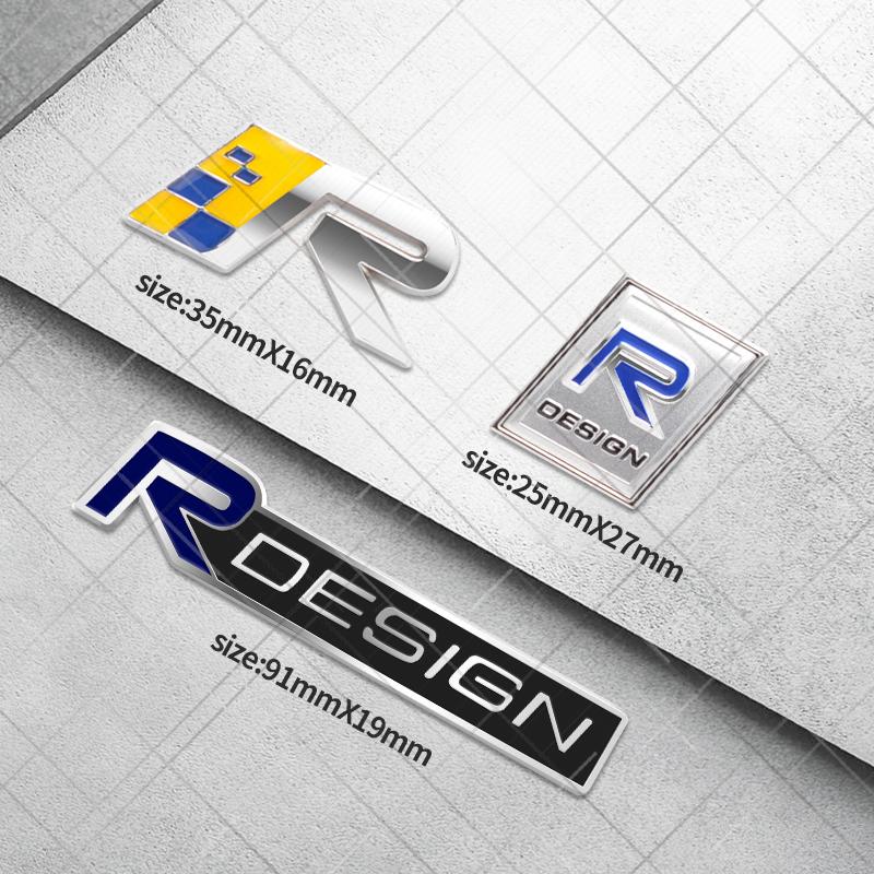 Metall 3D R Design Kühlergrill Logo Auto Styling Heckklappe Buchstaben Emblem Aufkleber für Volvo XC40 S80 S40 S60 XC60 XC90 XC70 V70 V60 S90